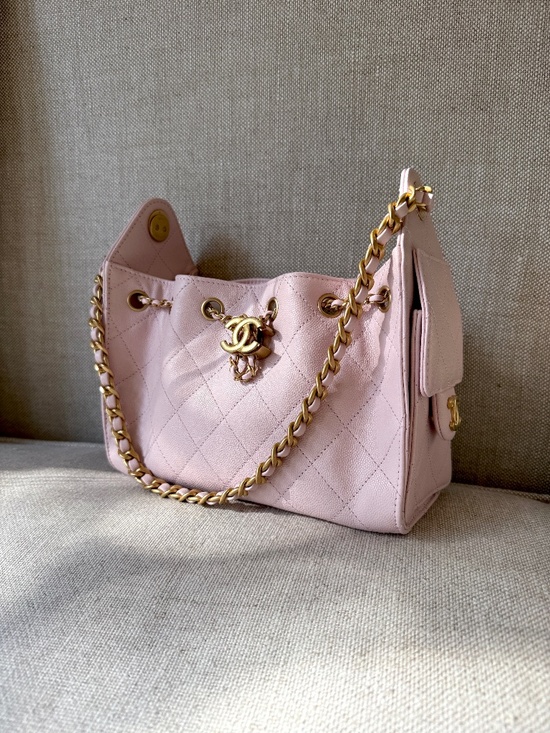 CHANEL Handbags - New CHANEL 25 Mini Pink Quilted Caviar Leather Shoulder Bag